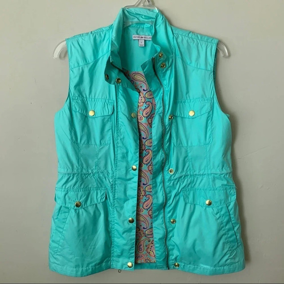 Peter Millar Zipper Button Mint Green Lightweight Vest size S - Picture 1 of 5